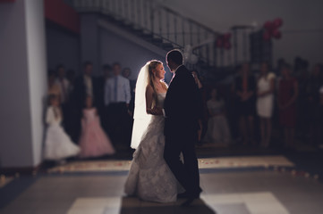 Happy bride and groom on their wedding
