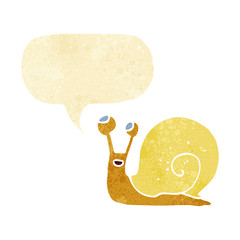 cartoon snail with speech bubble