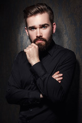 Stylish handsome man with a beard