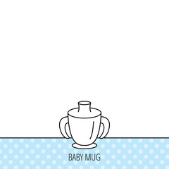 Toddler spout cup icon. Baby mug sign.