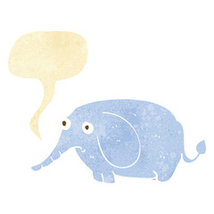 cartoon sad little elephant with speech bubble