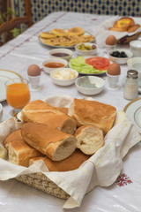 The traditional arabian breakfast mixed with western food