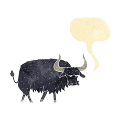 cartoon annoyed hairy ox with speech bubble