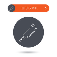 Butcher knife icon. Kitchen chef tool sign.