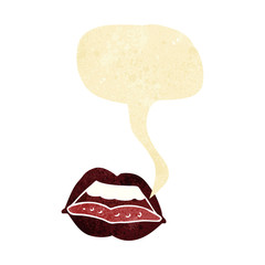cartoon sexy lips symbol with speech bubble