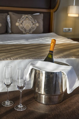 Champagne in a hotel room