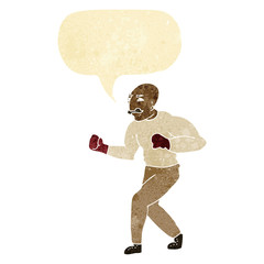 cartoon boxer with speech bubble