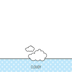 Cloudy icon. Overcast weather sign.