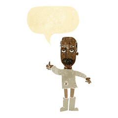 Obraz na płótnie Canvas cartoon annoyed old man with speech bubble
