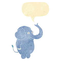 cartoon funny elephant with speech bubble
