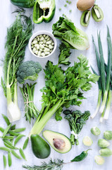 Assorted green vegetables