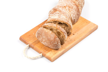 sliced bread on cutting board