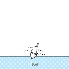 Fishing float icon. Bobber in waves sign.