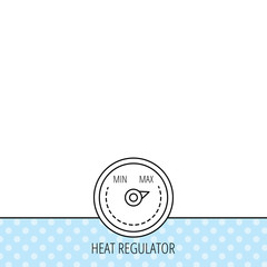 Heat regulator icon. Radiator thermometer sign.