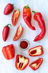 Red chillis peppers capcisum paprika
