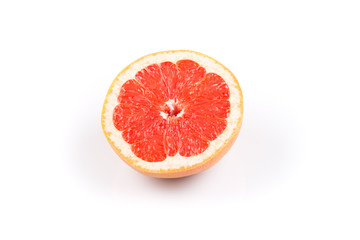 slice of grapefruit isolated on white background