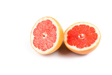 Naklejka na ściany i meble slice of grapefruit isolated on white background