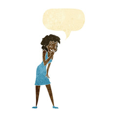 cartoon woman laughing with speech bubble