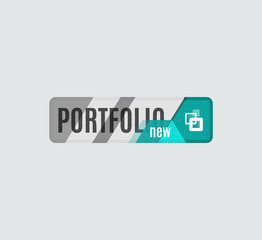 Portfolio button, futuristic hi-tech UI design