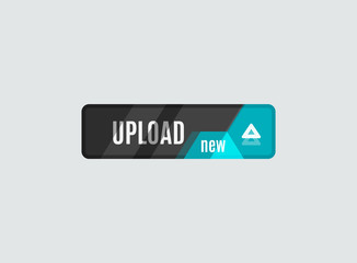 Upload button, futuristic hi-tech UI design