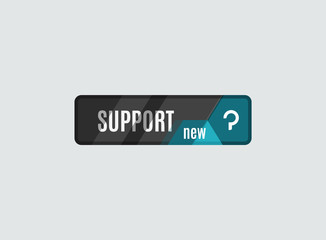 Support button, futuristic hi-tech UI design