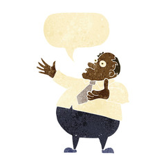 cartoon exasperated middle aged man with speech bubble