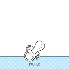 Pacifier icon. Nipple or dummy sign.