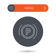 Parking icon. Dashboard sign.