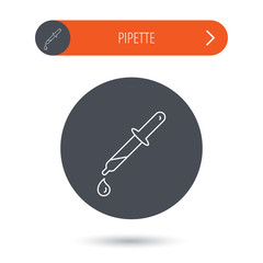 Pipette icon. Laboratory analysis sign.