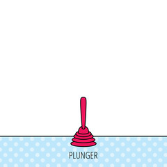 Plunger icon. Toilet cleaning tool sign.