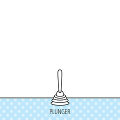 Plunger icon. Toilet cleaning tool sign.