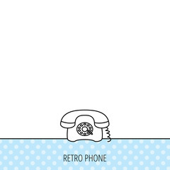 Retro phone icon. Old telephone sign.