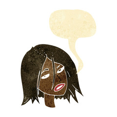 cartoon annoyed woman with speech bubble