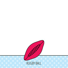 Rugby ball icon. American football sign.
