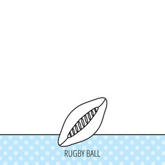 Rugby ball icon. American football sign.