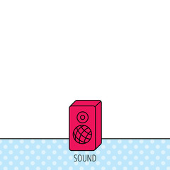 Sound icon. Musical speaker sign.