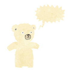 cute cartoon polar bear with speech bubble