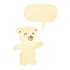 cute cartoon polar bear with speech bubble