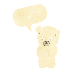 cute cartoon polar bear with speech bubble