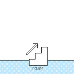 Upstairs icon. Direction arrow sign.