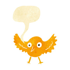 cartoon bird with speech bubble