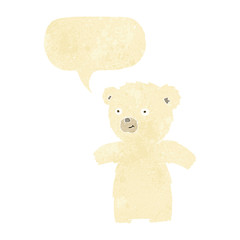 cute cartoon polar bear with speech bubble