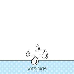 Water drops icon. Rain or washing sign.