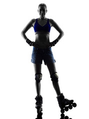woman in roller skates  silhouette