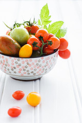 Bowl of fresh mixed tomatoes