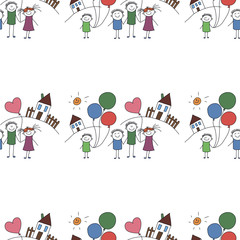 Vector seamless pattern. Kids, school and education