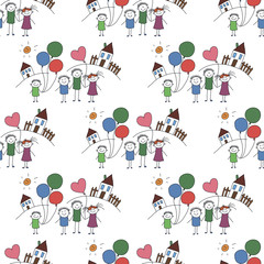 Vector seamless pattern. Kids, school and education