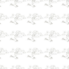 Vector seamless pattern. Kids, school and education