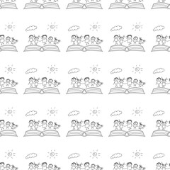 Vector seamless pattern. Kids, school and education