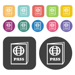 Fototapeta premium passport icons set. Vector Illustration eps10